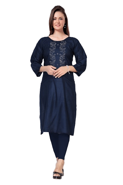 Authenzaa Women Kurti SMCKT015 NAVY 