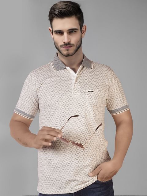 Authenzaa Men Polo T-shirt BKPT002 Beige