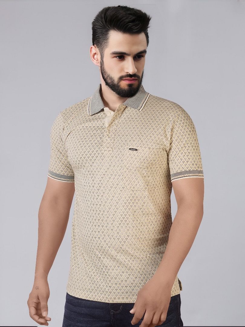 Authenzaa Men Polo T-shirt BKPT002 Yellow
