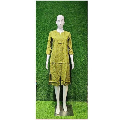 Authenzaa Women Kurti ATKT032 MEHANDI 