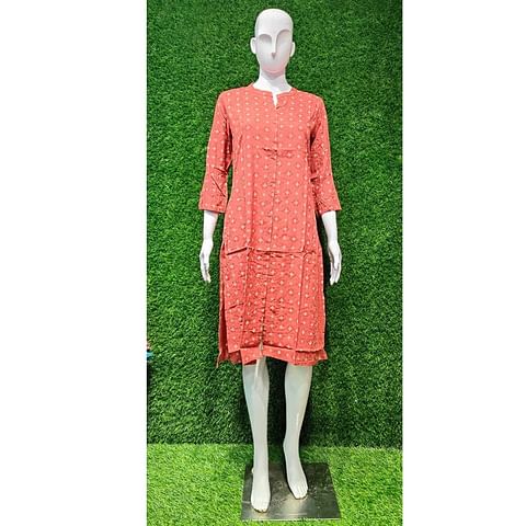Authenzaa Women Kurti ATKT032 RUST 