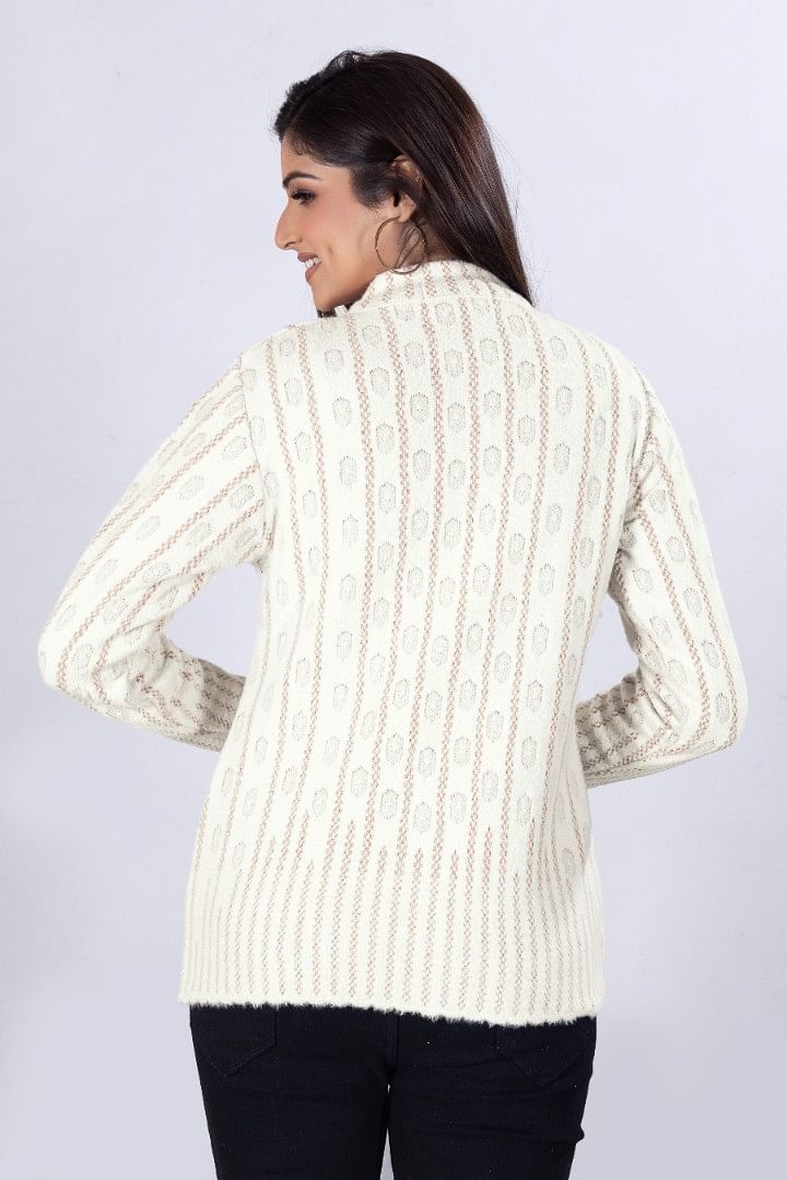 Authenzaa Women Cardigan WCMC024 Ivory 