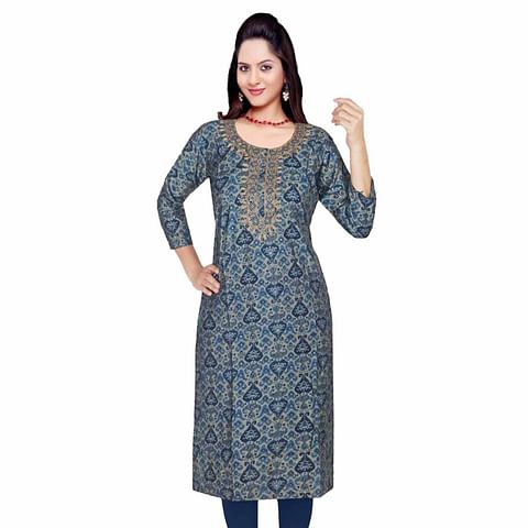 Authenzaa Women Kurti HTKT001 Blue 