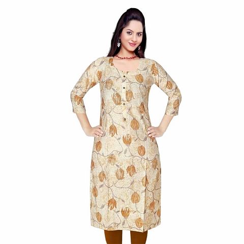 Authenzaa Women Kurti HTKT004 Cream 