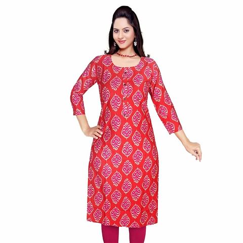 Authenzaa Women Kurti HTKT004 Red 