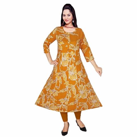 Authenzaa Women Kurti HTKT005 Yellow  
