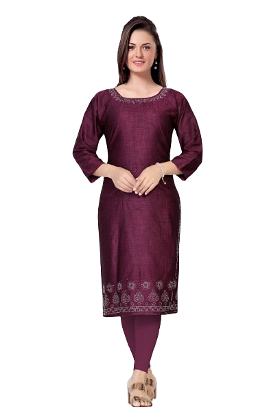 Authenzaa Women Kurti SMCKT019 WINE 