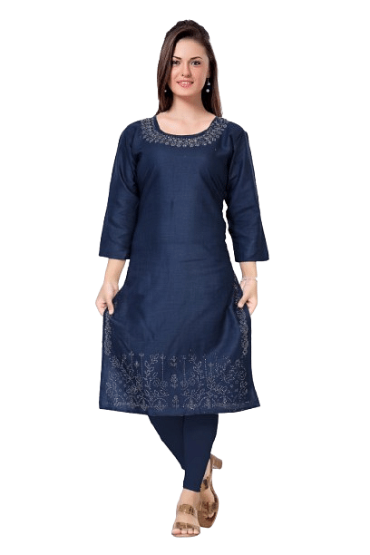 Authenzaa Women Kurti SMCKT022 Navy 