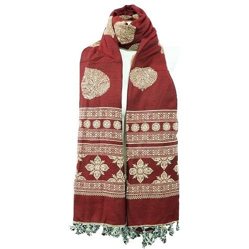 Authenzaa Women Shawl 0023 Maroon