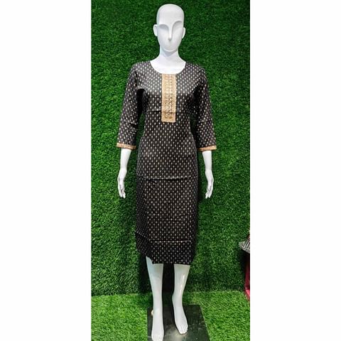 Authenzaa Women Kurti ATKT033 Black  