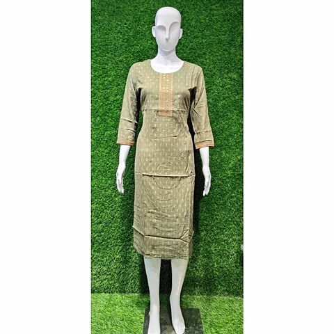 Authenzaa Women Kurti ATKT033 Mehandi