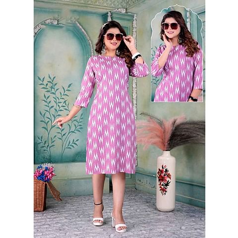 Authenzaa Women Kurti ATKT041 Onion 