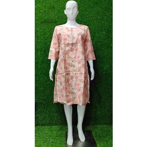 Authenzaa Women Kurti ATKT040 Light Carrot 