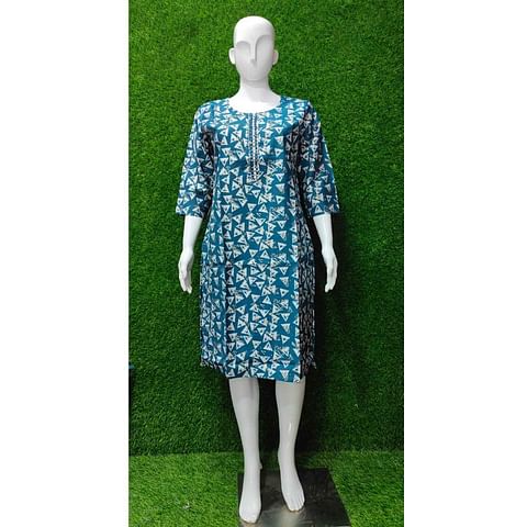 Authenzaa Women Kurti ATKT040 Dark Rama 