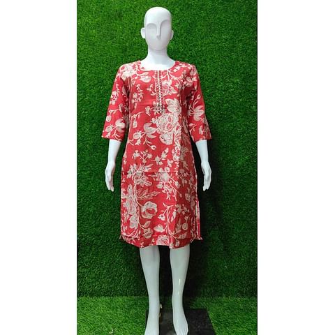 Authenzaa Women Kurti ATKT040 Carrot 