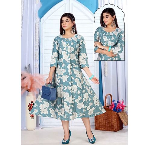 Authenzaa Women Kurti ATKT039 Dusty Rama 