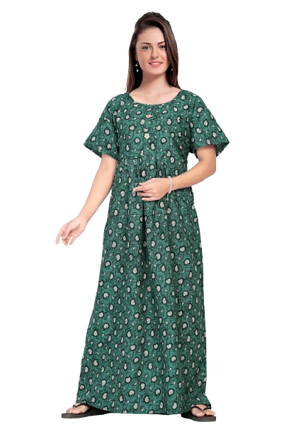 Authenzaa Women Nighty SMWN022 Green 