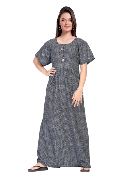 Authenzaa Women Nighty SMWN022 Dark Grey 