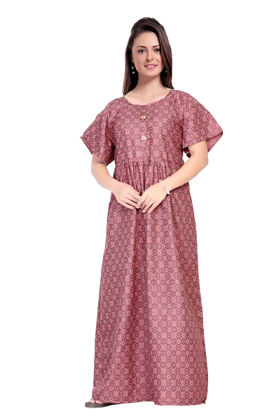 Authenzaa Women Nighty SMWN022 Rust 