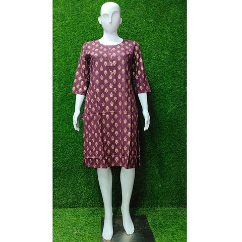 Authenzaa Women Kurti ATKT038 Wine 