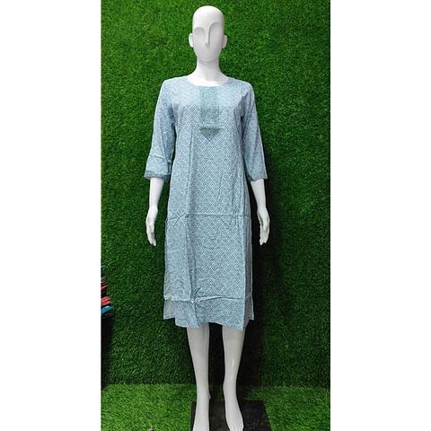 Authenzaa Women Kurti ATKT038 Sky 
