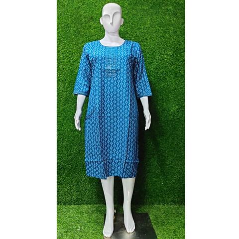 Authenzaa Women Kurti ATKT038 Denim 