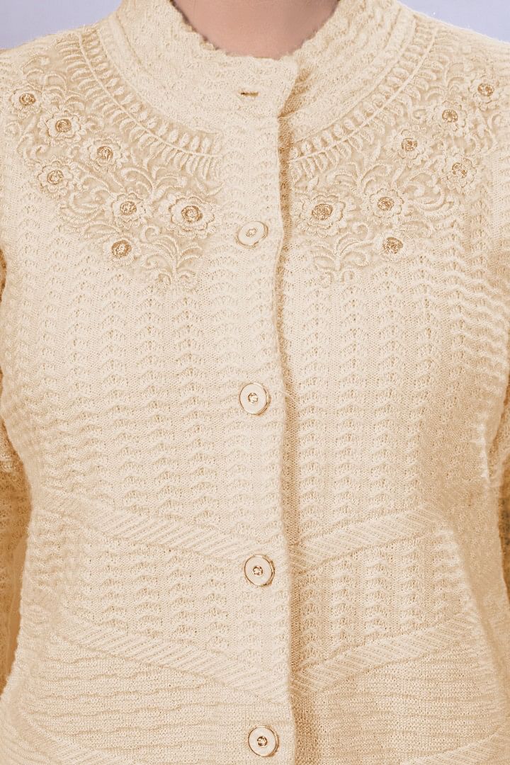 Authenzaa Women Cardigan WCMC033 Cream 