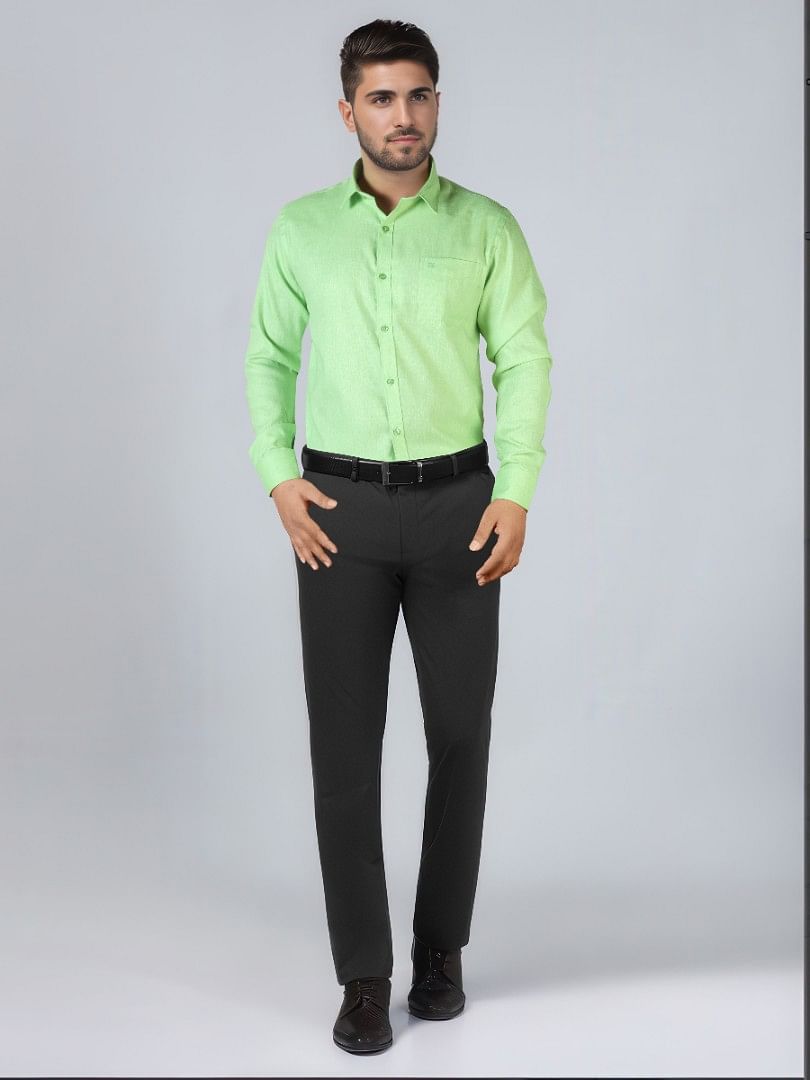 Authenzaa Men Formal Shirt ITFS008 Green 
