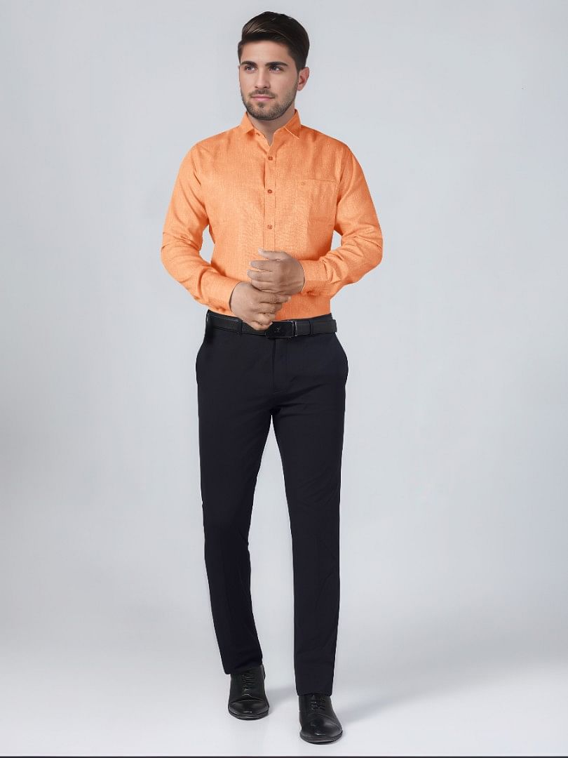 Authenzaa Men Formal Shirt ITFS008 Peach 