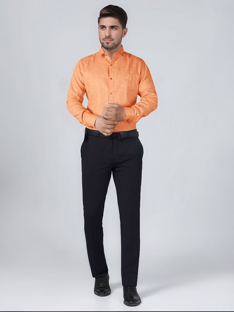 Authenzaa Men Formal Shirt ITFS008 Peach 