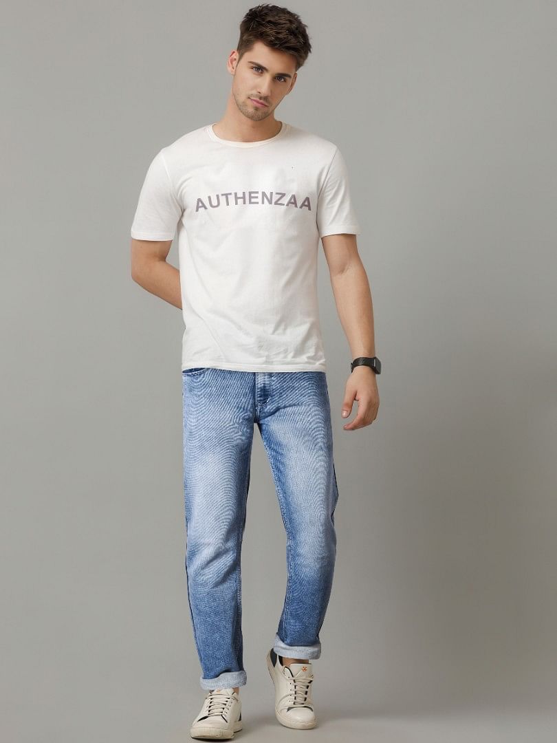 Authenzaa Men Fashion Que Jeans FQJRE009 Light Blue 