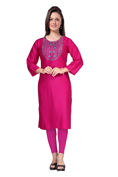 Authenzaa Women Kurti SMCKT025 Dark Pink