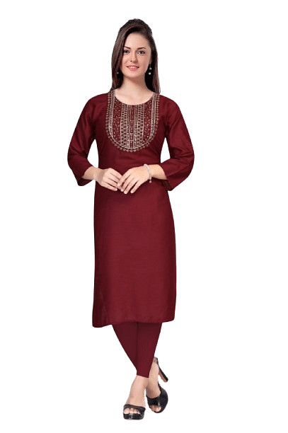 Authenzaa Women Kurti SMCKT027 MAROON 
