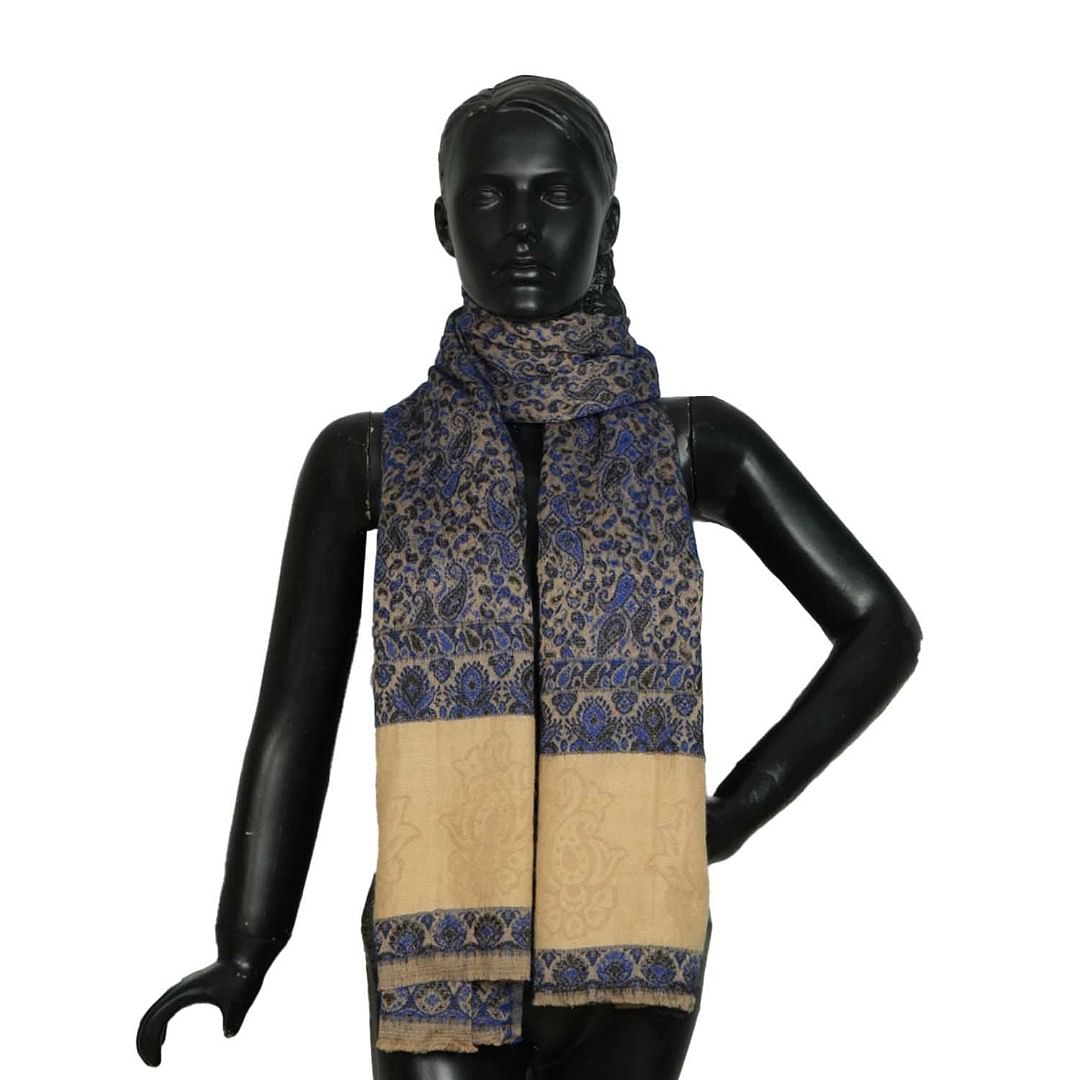 Authenzaa Women Shawl-0018 Navy 