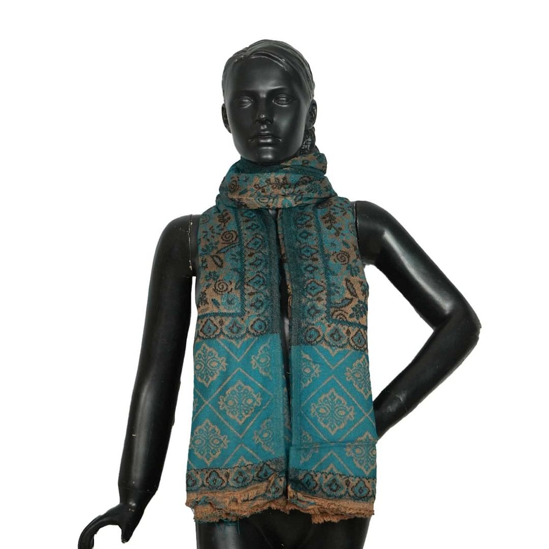 Authenzaa Women Shawl-0021 Bottle Green 