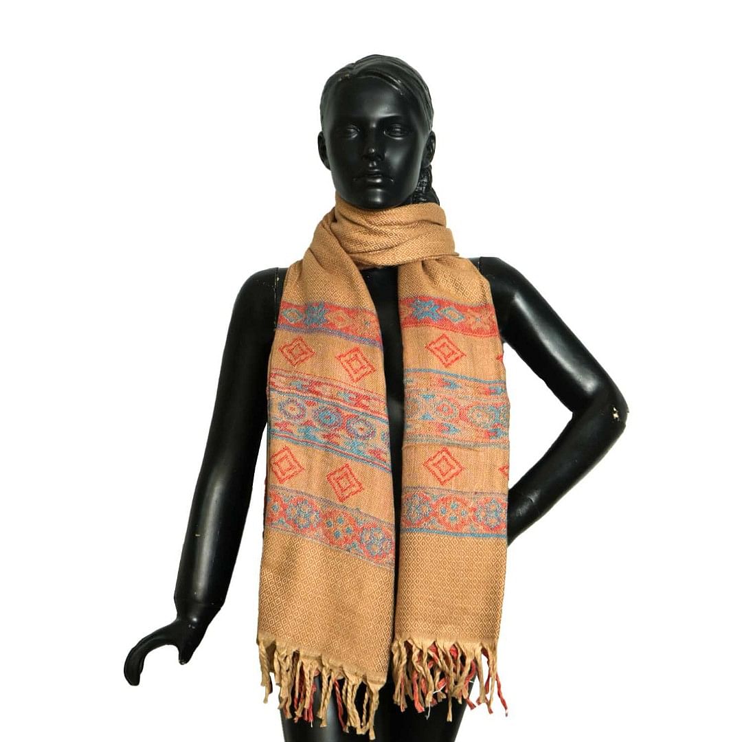 Authenzaa Women Shawl-0039 Multi Beige 