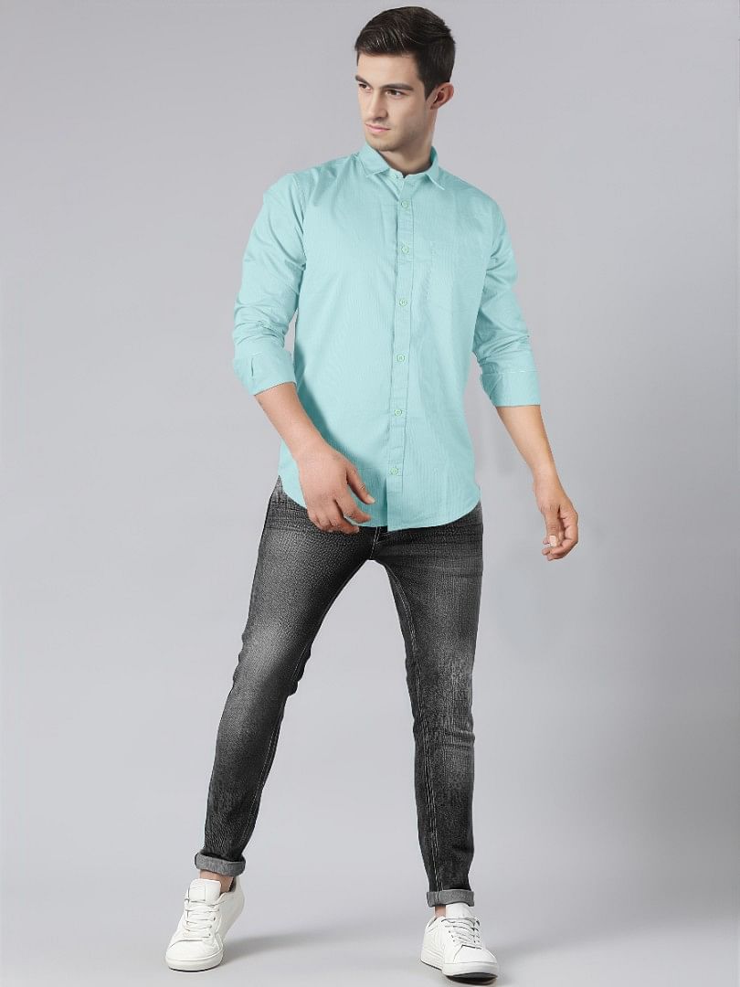 Authenzaa Men Casual Shirt SFCS033 Sky Blue 