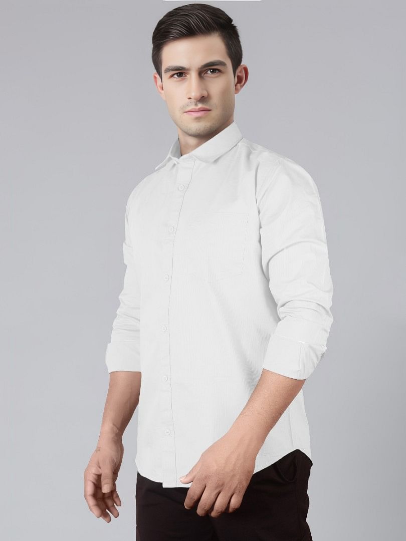 Authenzaa Men Casual Shirt SFCS032 White 