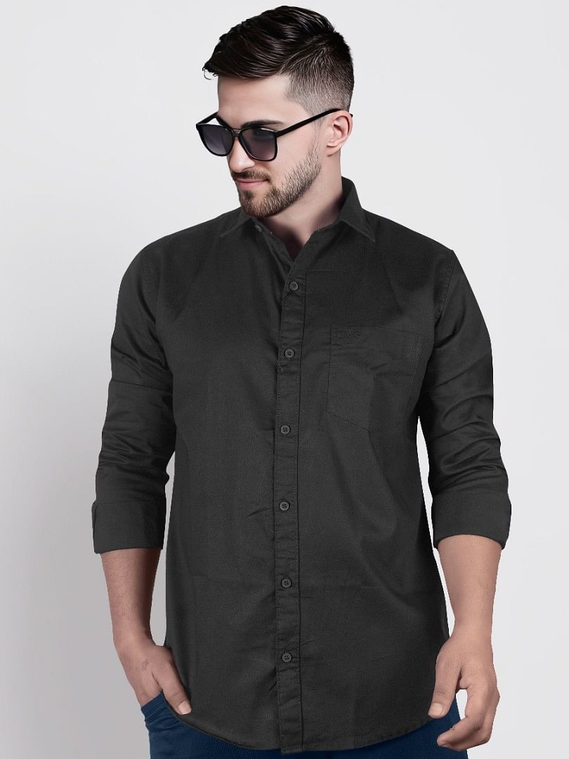 Authenzaa Men Casual Shirt SFCS028 Black 