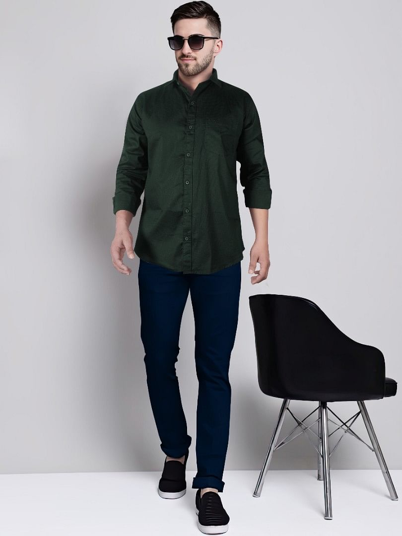 Authenzaa Men Casual Shirt SFCS029 Olive 