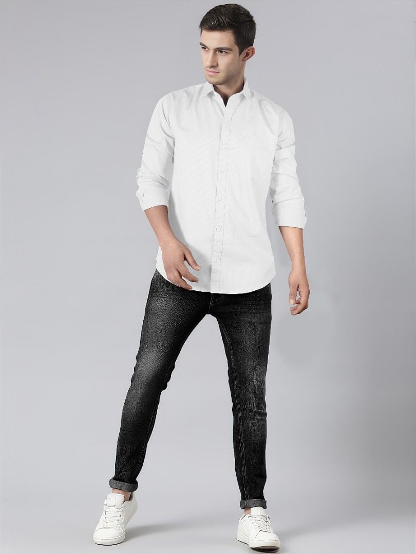 Authenzaa Men Casual Shirt SFCS024 White 