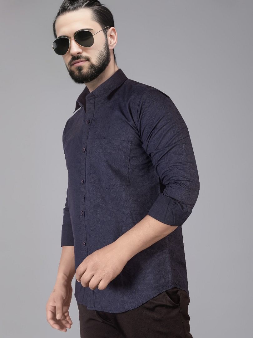 Authenzaa Men Casual Shirt SFCS023 Blue 