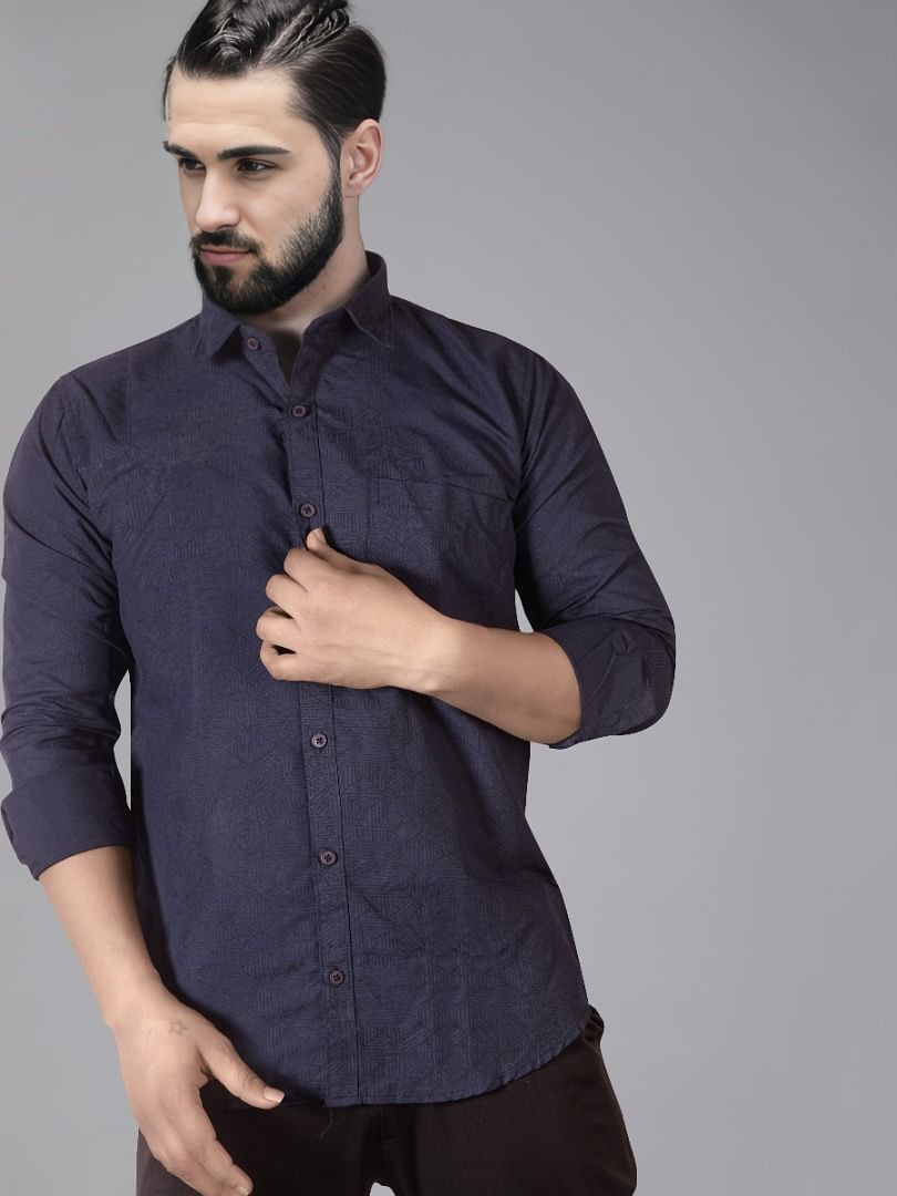 Authenzaa Men Casual Shirt SFCS023 Blue 