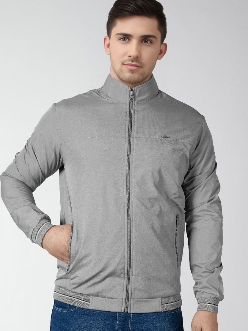 Men Light Weight Winter Jacket MILJ025  Light Grey