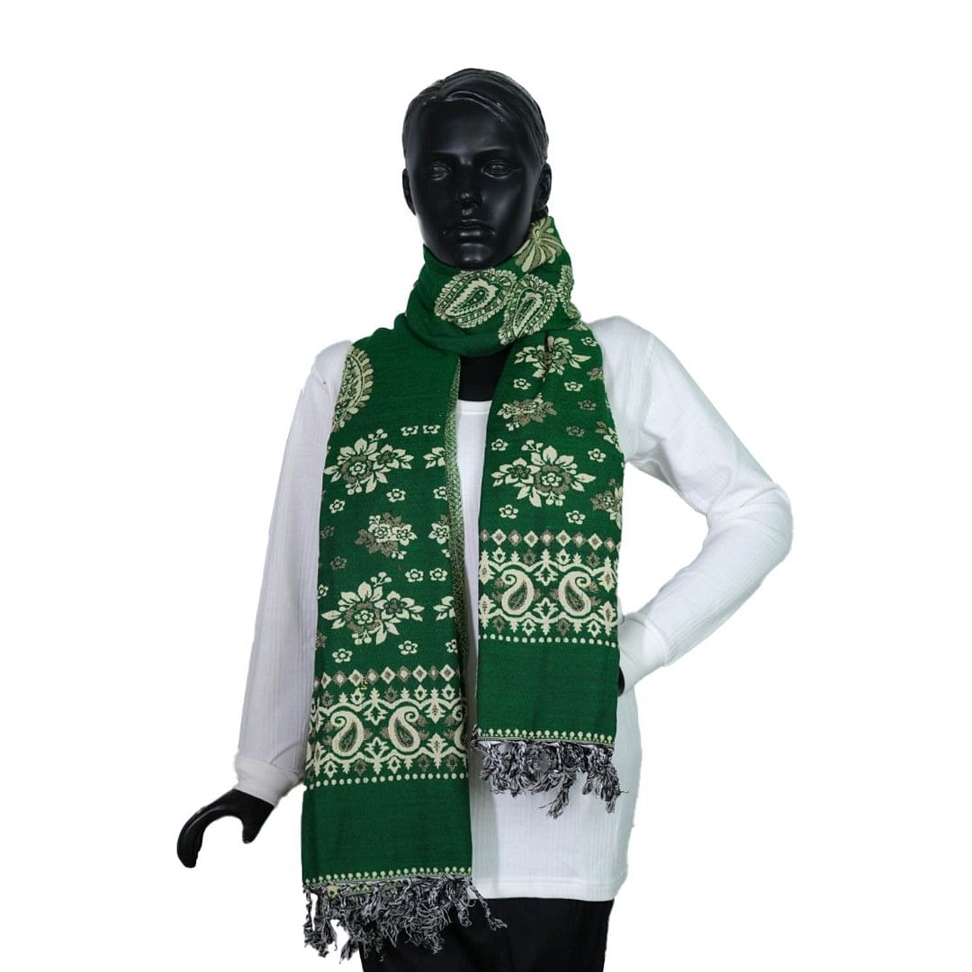 Authenzaa Women Shawl-0013 Green  
