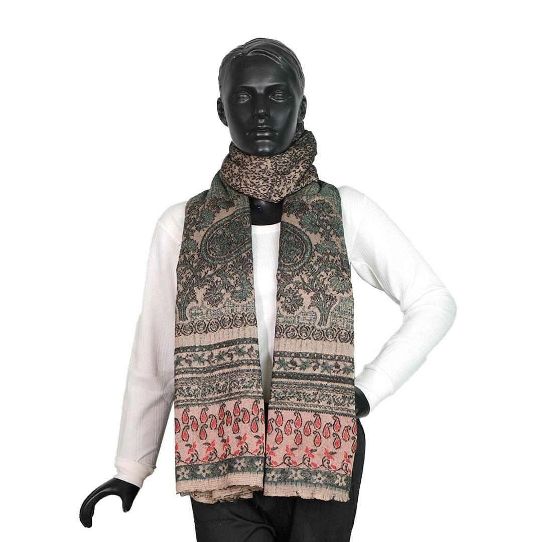 Authenzaa Women Shawl-0017 Dark Green  
