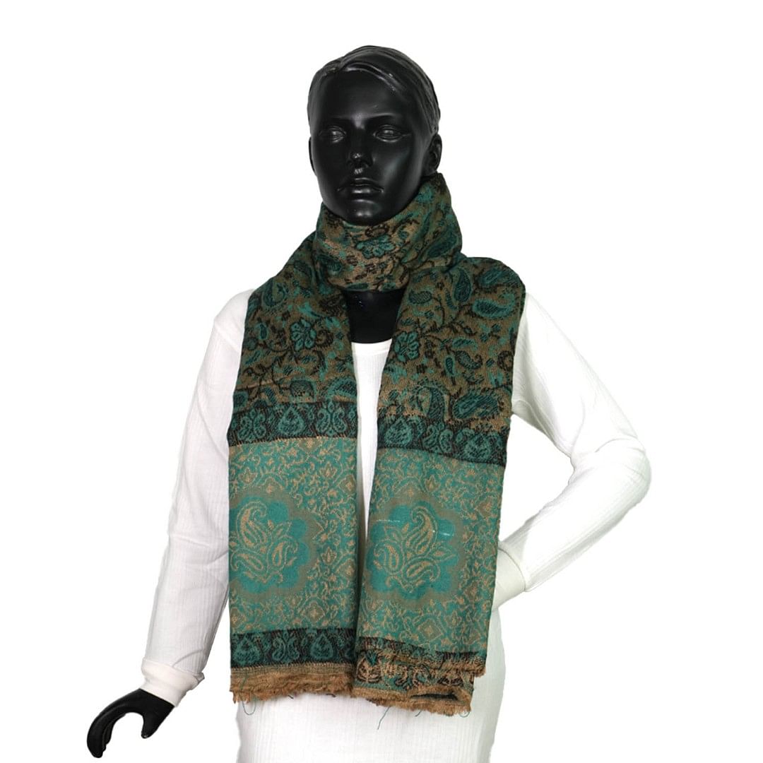 Authenzaa Women Shawl-0022 Green  