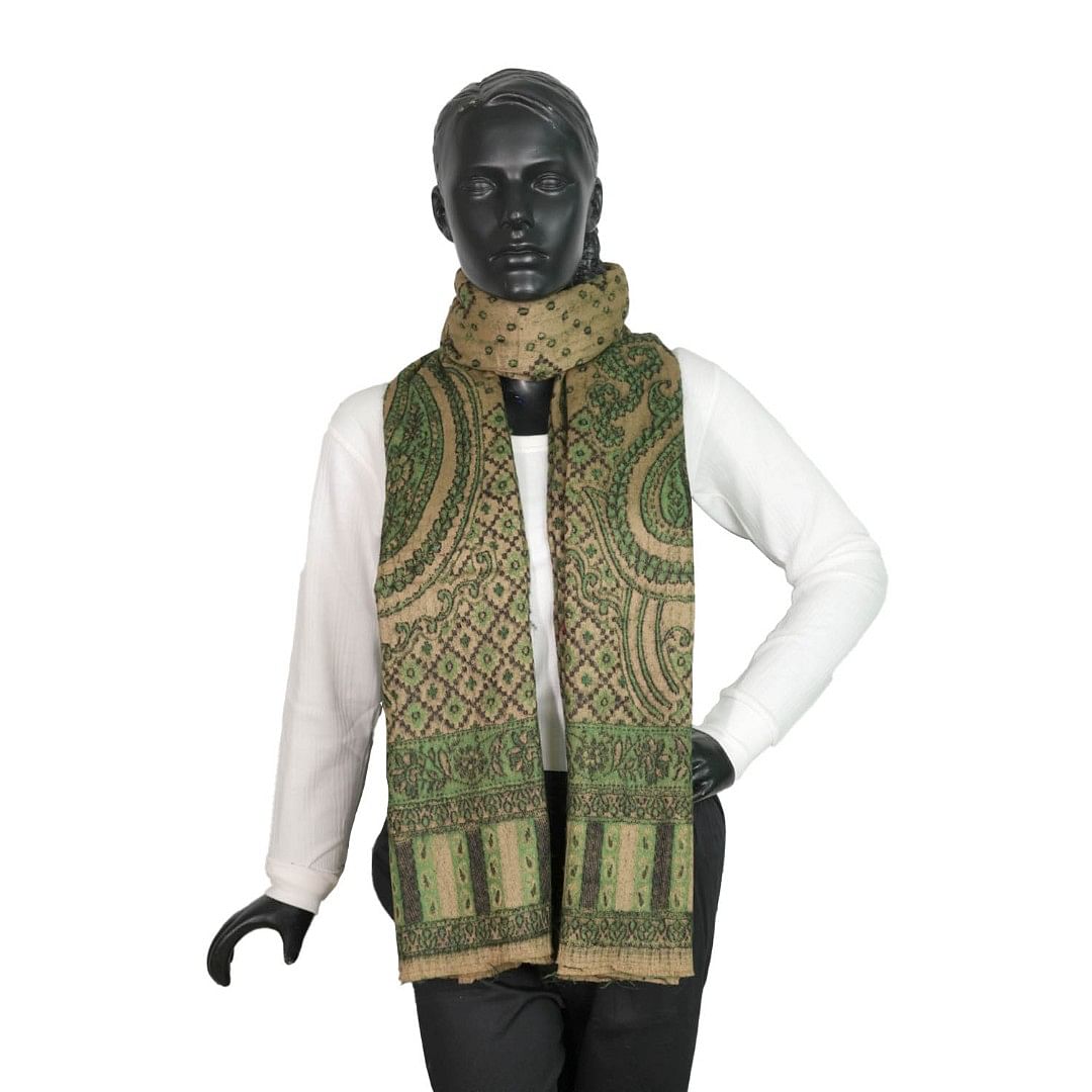 Authenzaa Women Shawl-0033 Green  