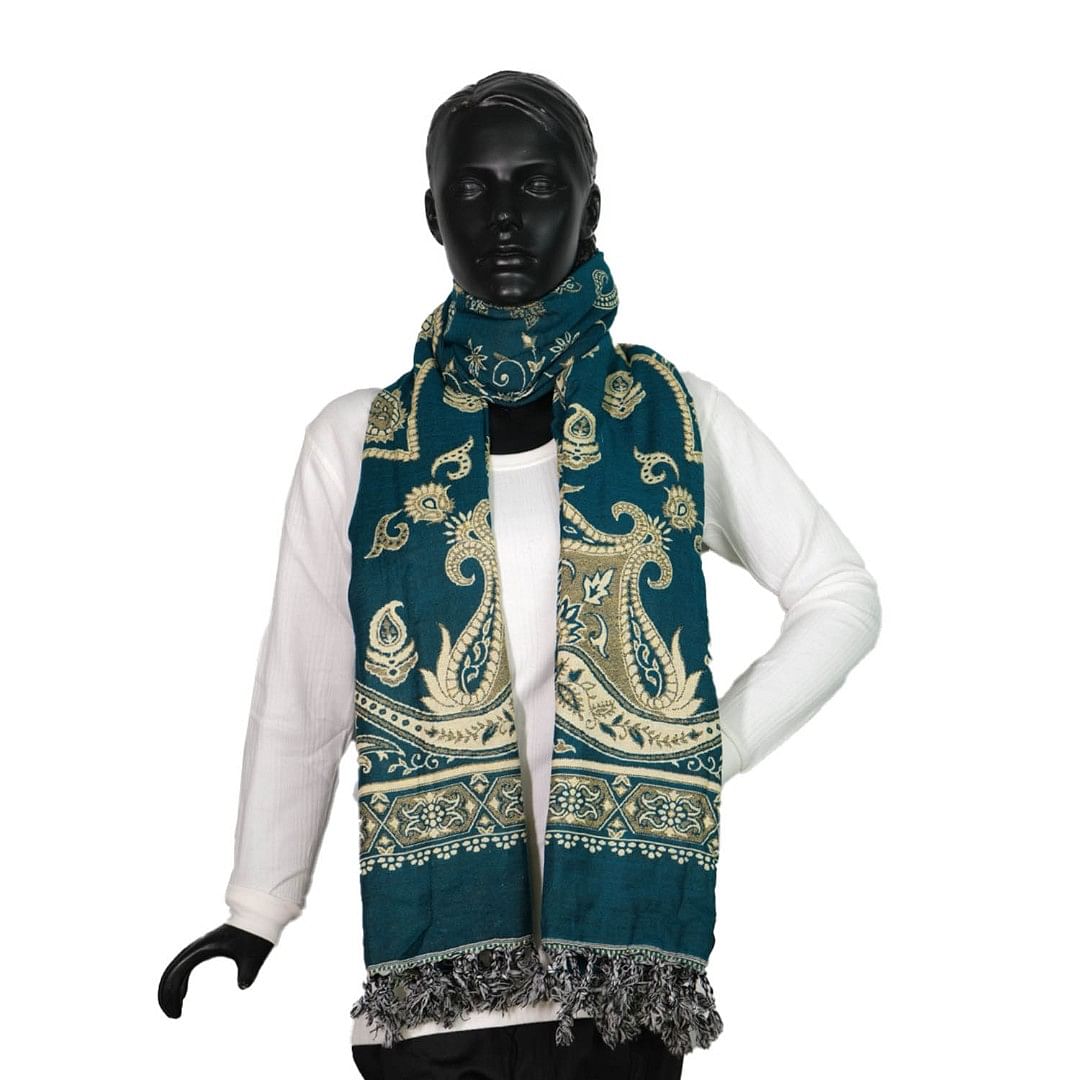 Authenzaa Women Shawl-0035 Sea Green  