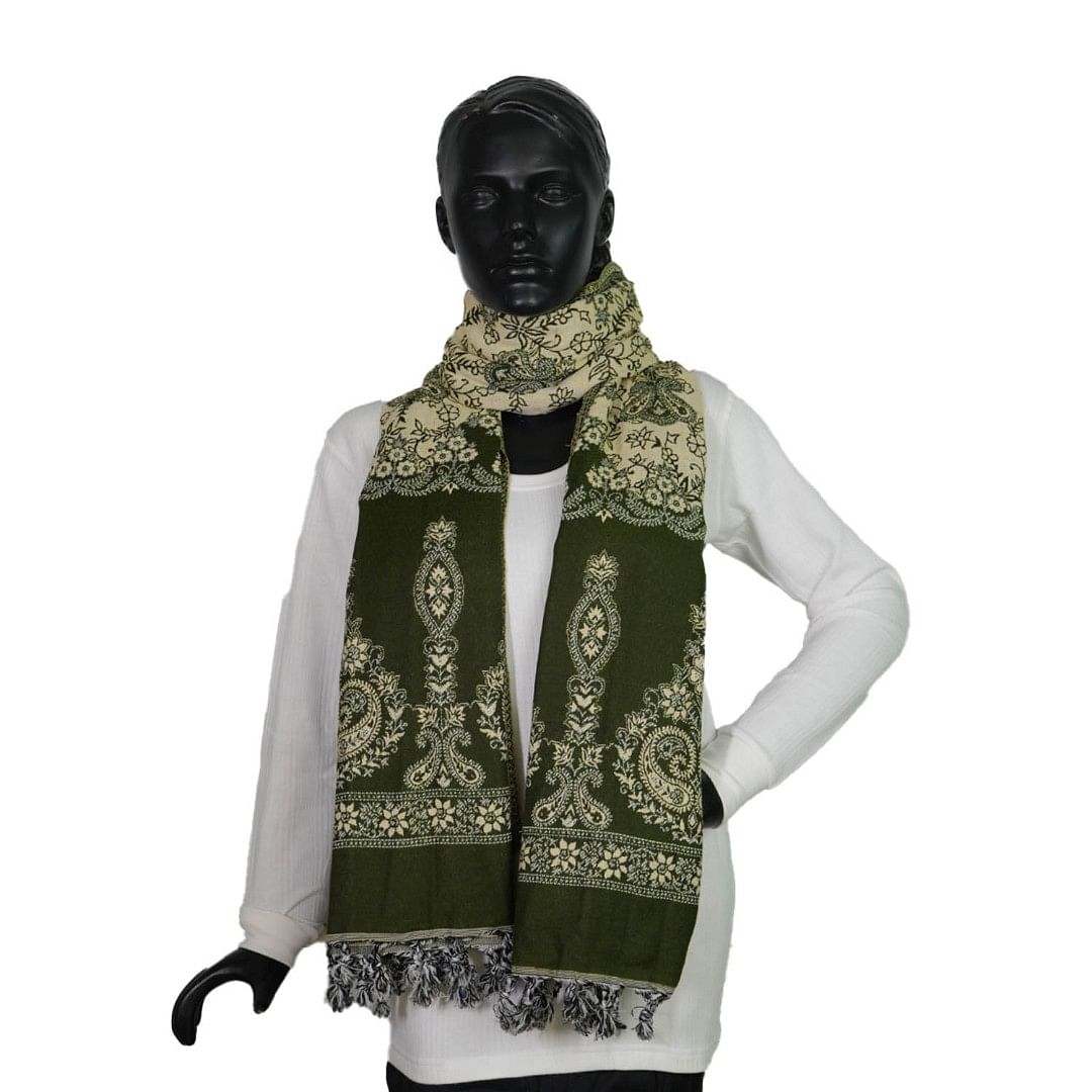 Authenzaa Women Shawl-0037 Green  